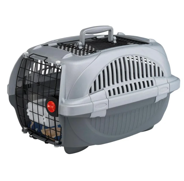 Переноска Ferplast Carrier Atlas Deluxe 20 Open для котів і собак, сіра, 58×38×33 см