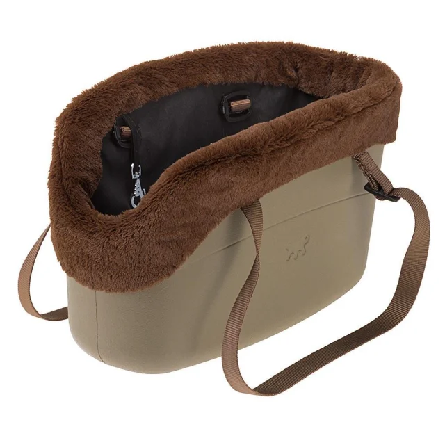Мягкая сумка-переноска Ferplast With-Me Bag Winter Sand для мелких собак до 8 кг, коричневая, 43.5×21.5×27 см