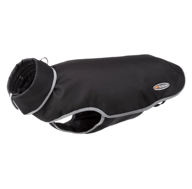 Пальто Ferplast Techno 65 зі вшитой шлеєю, для собак, чорна, 65 см