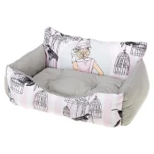 Лежанка из синтетической ткани Ferplast Royal 50 Bedding Lady Rabbit для кошек и собак, 55×45×26 см
