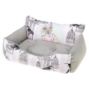 Лежанка из синтетической ткани Ferplast Royal 80 Bedding Lady Rabbit для кошек и собак, 78×56×28 см