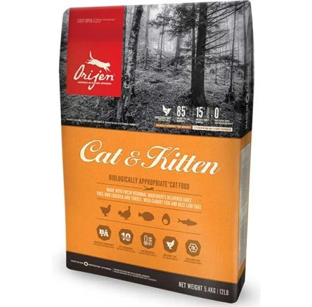 Сухой корм Orijen Cat & Kitten для кошек всех пород и возрастов, 5.4 кг