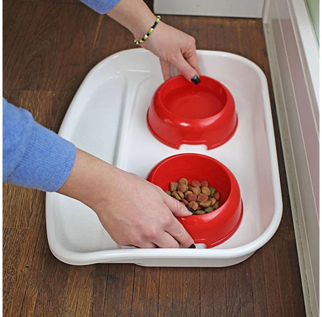 Ferplast Lindo Restyling Tray & Bowls миски на пластиковій підставці з захистом проти ковзання, пластик