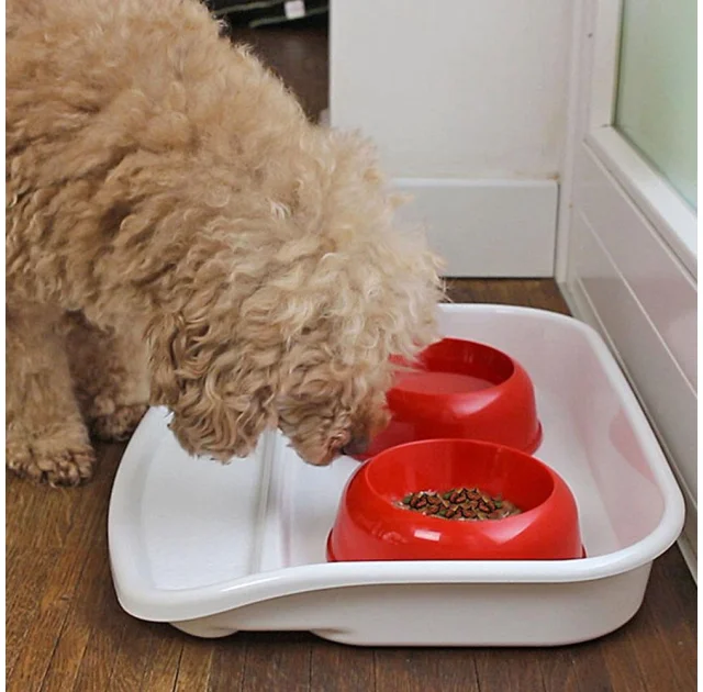 Ferplast Lindo Restyling Tray & Bowls миски на пластиковій підставці з захистом проти ковзання, пластик