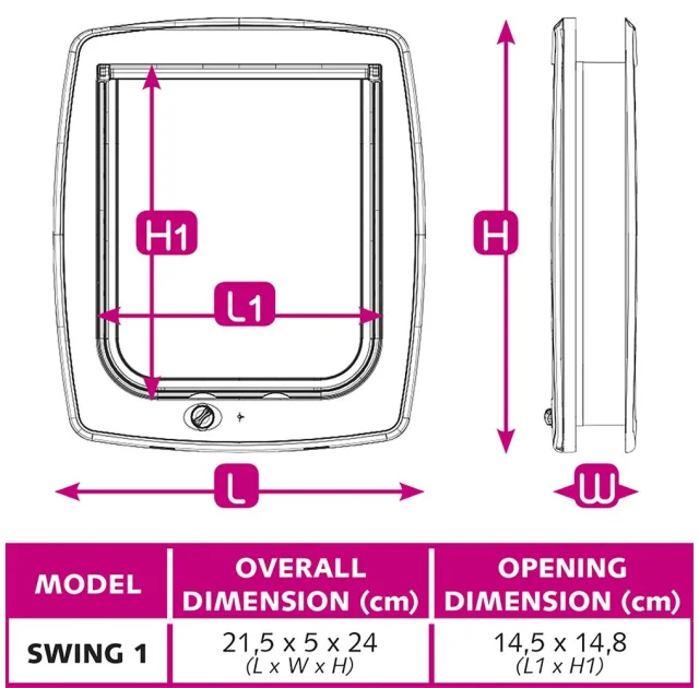 Ferplast Swing 1 Super Basic Brown дверцята для собак і кішок коричнева, 21,5x5x24 см
