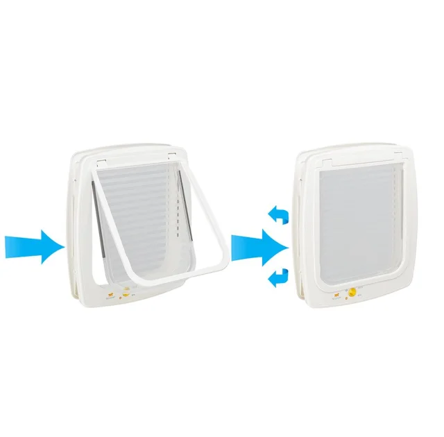 Ferplast Swing 9 Set White дверцята для великих кішок і маленьких собак, 4 варіанти закриття, 26,2x10,2x31,2 см