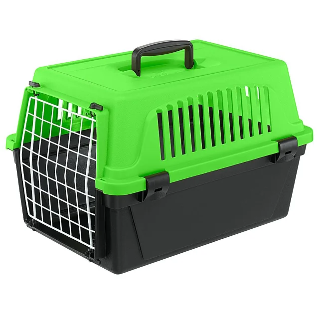 Переноска Ferplast Carrier Atlas 10 Neon для кошек и собак, желто-чёрная, 48×29×32.5 см