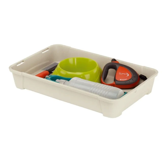 Переноска Ferplast Carrier Atlas 10 Organizer для кошек и собак, бело-синяя, 48×33.2×33.6 см