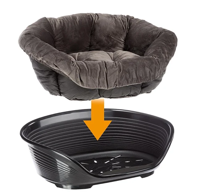 Бархатная подушка для кроватей Ferplast Spare Sofa Prestige 6 Grey для кошек и собак, 73×55×27 см