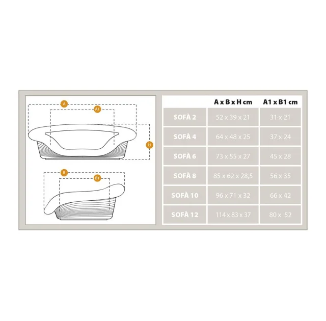Пластиковый лежак с мягкой подушкой Ferplast Sofa Prestige 4 для кошек и собак, коричневый, 64×48×25 см