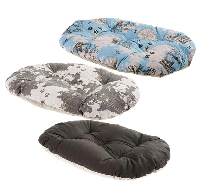 Подушка-подстилка Ferplast Relax 55/4 Map Blue-Grey-Black для кошек и собак, 55×36 см