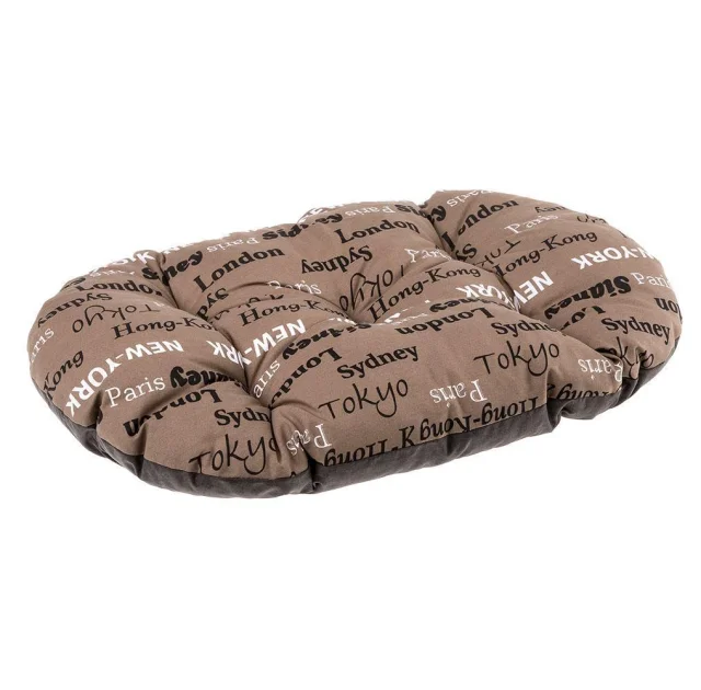Подушка-подстилка Ferplast Relax 100/12 Cities Brown для кошек и собак, 100×63 см