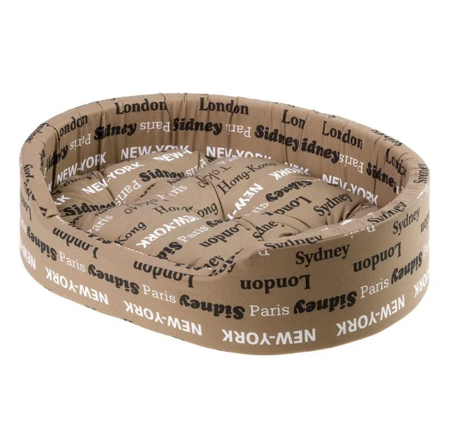 Лежак Ferplast Dandy C 80 Brown Cities для собак и кошек, 80×55×28 см