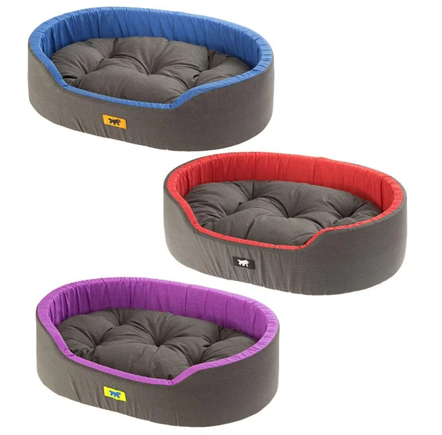 М'який лежак Ferplast Dandy 80 Blue-Green-Purple для собак і котів, 80×55×28 см