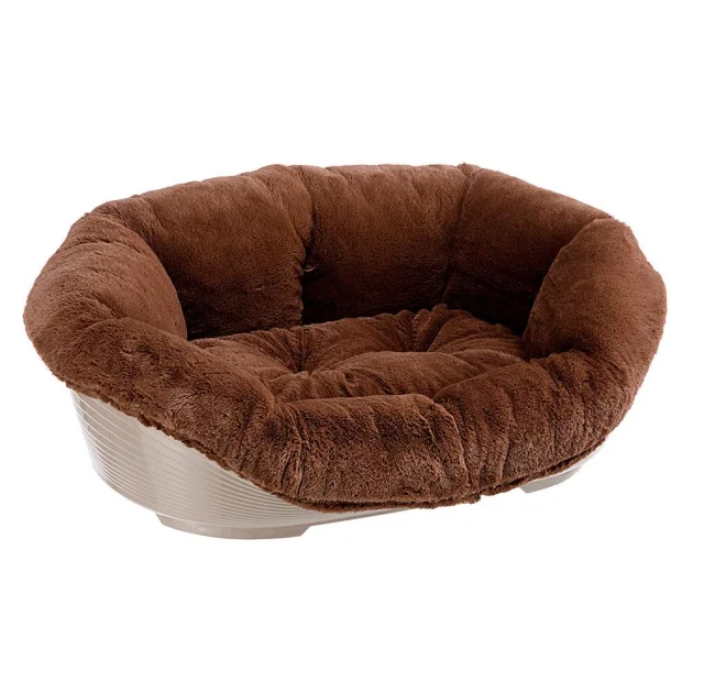 Кровать Ferplast Sofa 2 Soft Brown для собак и кошек из термопластичной смолы, 52×39×21 см