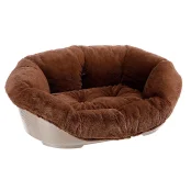 Ліжко Ferplast Sofa 4 Soft Brown для собак і котів з термопластичної смоли, 64×48×25 см