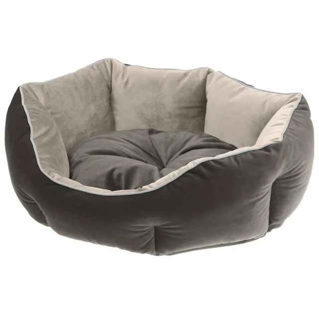 Бархатный диван Ferplast Queen 50 Beige-Grey для кошек и собак, 50×40×18 см