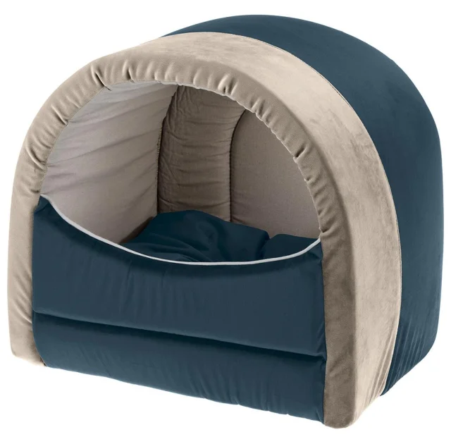 Бархатный дом Ferplast Majesty 20 House Blue-Beige для кошек, 20×32×29 см