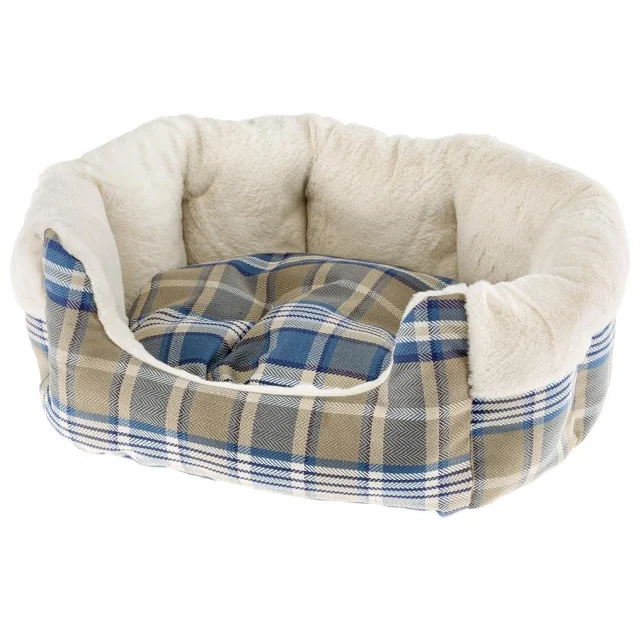 Хутряний диван Ferplast Etoile 2 Blue Dogbed для собак і котів, 45×46×20 см