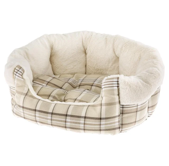 Хутряний диван Ferplast Etoile 6 Beige Dogbed для собак і котів, 72×62×22 см