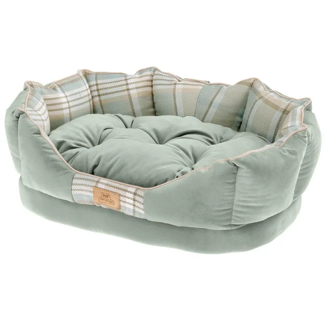 Лежак с двусторонней подушкой Ferplast Charles 60 Bedding Green для кошек и собак, 56×42×20 см