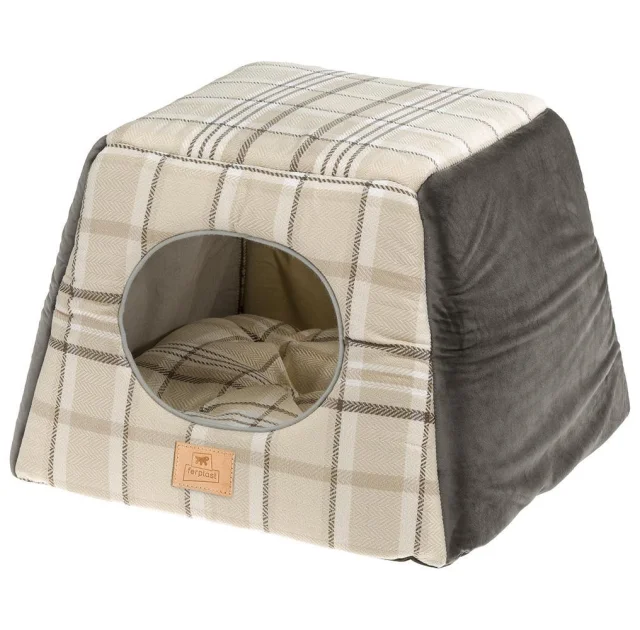 Домик трансформирующийся в лежак Ferplast Edinburgh House Brown для кошек, 44×44×33 см