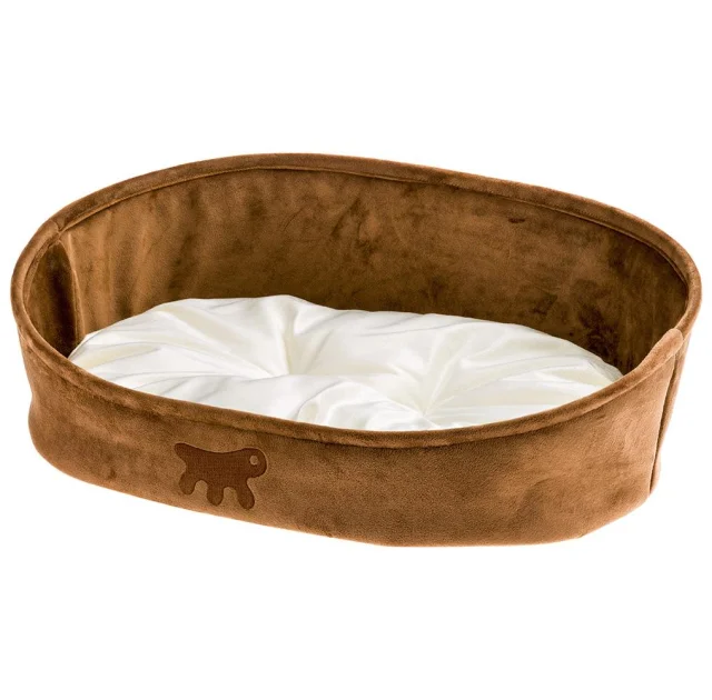 Лежанка с двухсторонней подушкой Ferplast Laska 55 Brown Dogbed для кошек и собак, 55×40×18.5 см