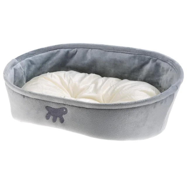 Лежанка с двухсторонней подушкой Ferplast Laska 65 Grey Dogbed для кошек и собак, 65×49×22.5 см