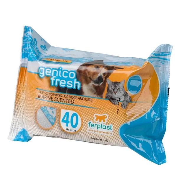 Genico Fresh 40 Marine очищаючі серветки для собак і кішок, 20x30 см
