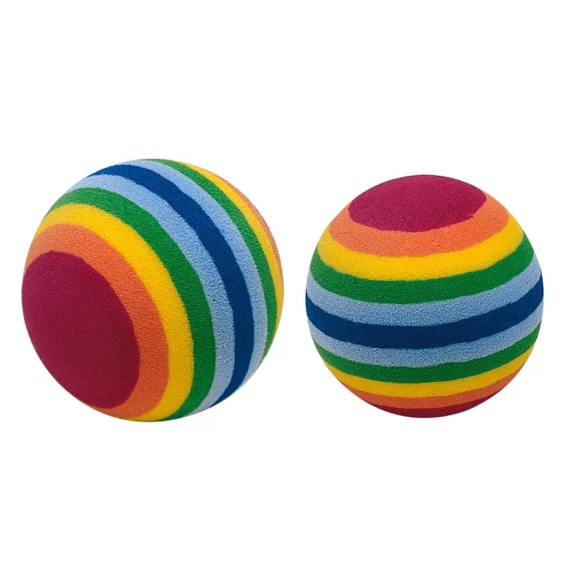 Гумові мячкі PA 5404 Rainbow Ball в смужку для кішок (x2)