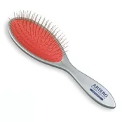 Щетка массажная ARTERO, металлические зубья, на резиновой оранжевой основе