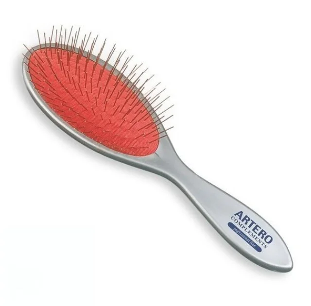 Щітка масажна ARTERO, металеві зуби, на гумовій помаранчевої основі