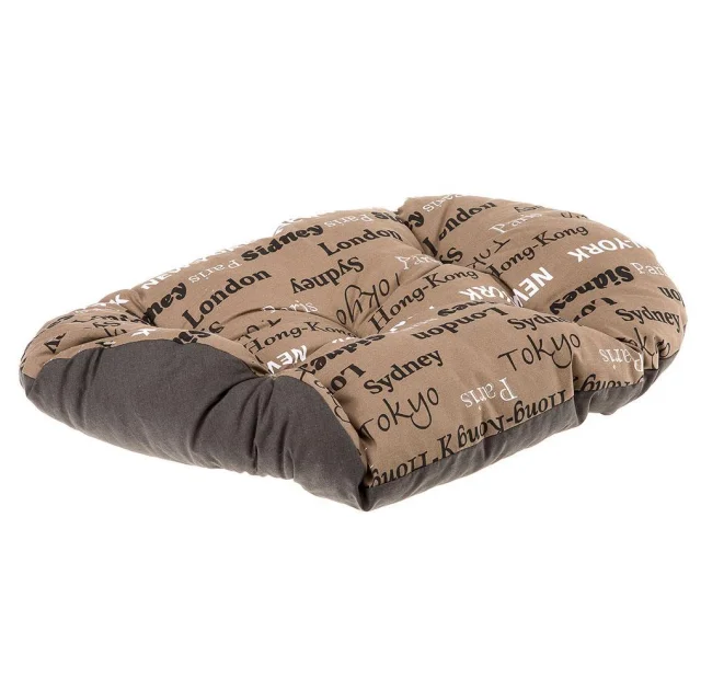 Подушка-подстилка Ferplast Relax 45/2 Cities Brown для кошек и собак, 43×30 см