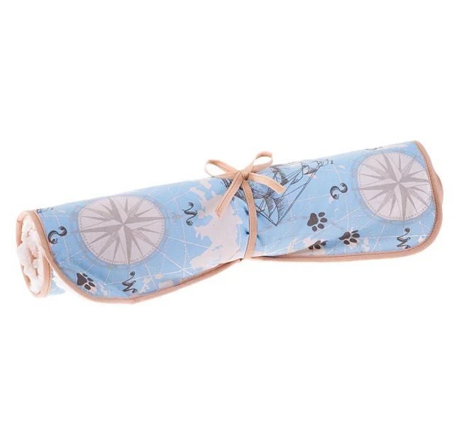 Подстилка Ferplast Nanna 115 Fur Map Blue-Green для собак, 110×70 см