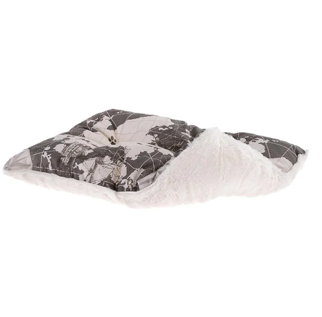 Лежак Ferplast Coccolo 80 Map Blue-Grey для собак и кошек, 78×56×22 см