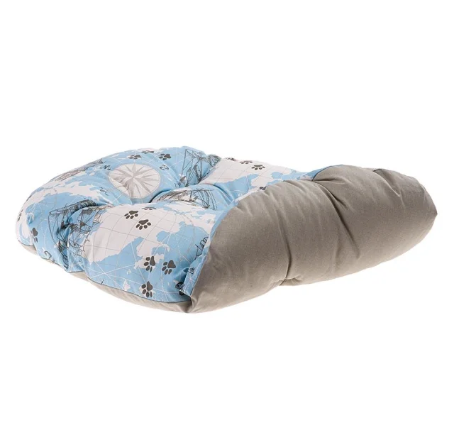 Мягкий лежак Ferplast Dandy C 55 Map Blue-Grey для собак и кошек, 55×41×15 см