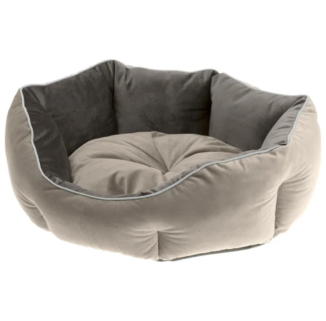Бархатный диван Ferplast Queen 50 Beige-Grey для кошек и собак, 50×40×18 см