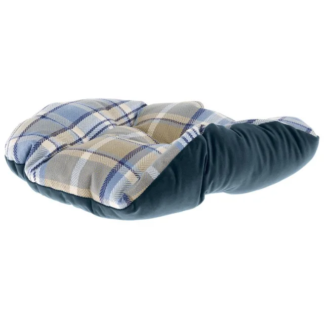 Лежак с двусторонней подушкой Ferplast Charles 50 Bedding Blue для кошек и собак, 45×35×17 см