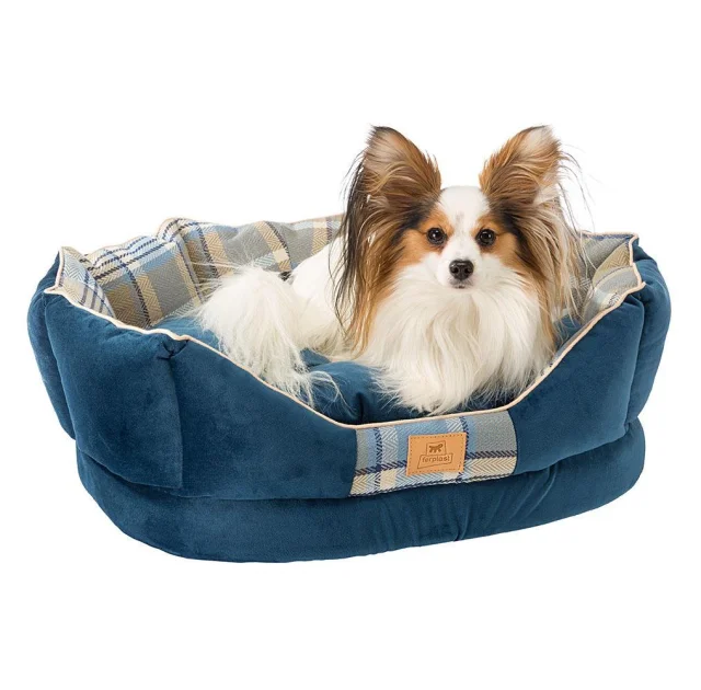 Лежак с двусторонней подушкой Ferplast Charles 60 Bedding Blue для кошек и собак, 56×42×20 см