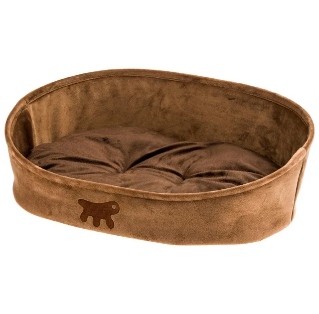 Лежанка с двухсторонней подушкой Ferplast Laska 45 Brown Dogbed для кошек и собак, 45×34×16 см