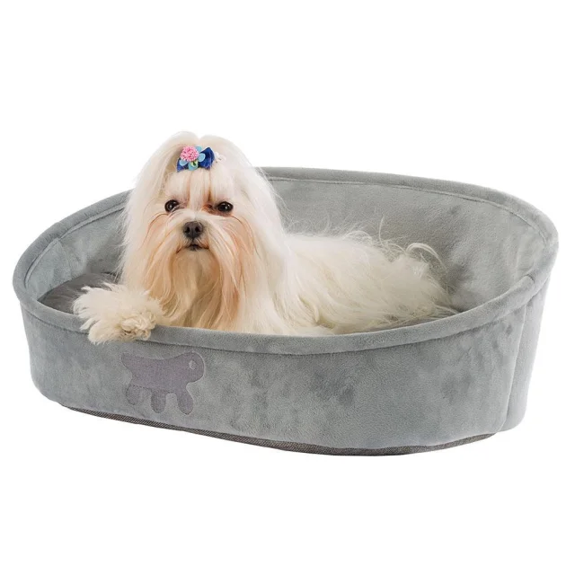 Лежанка с двухсторонней подушкой Ferplast Laska 45 Grey Dogbed для кошек и собак, 45×34×16 см