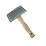 Пуходерка-сликер  SHOW TECH средняя с деревянной ручкой