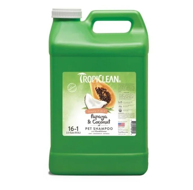 Шампунь-кондиціонер 2 в 1 Tropiclean Papaya and Coconut 1:16; 9,46 л.