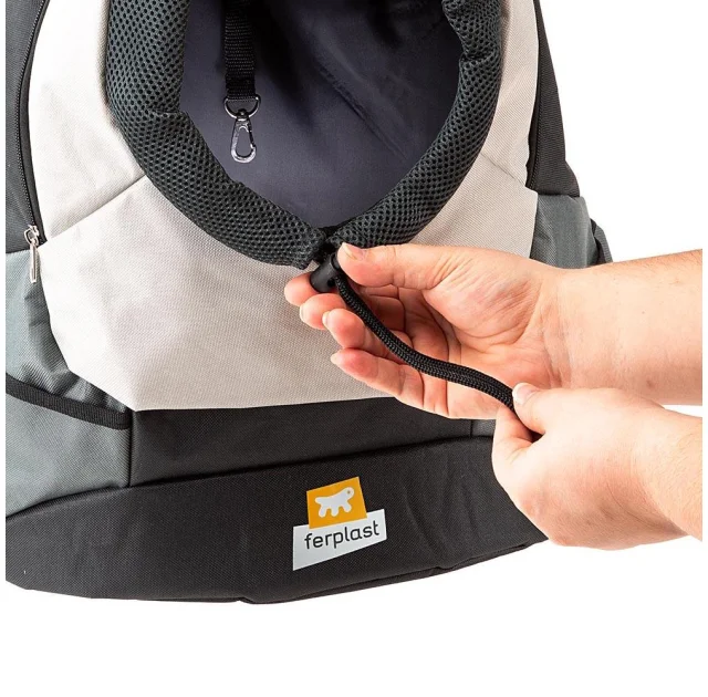 Рюкзак-переноска Ferplast Kangoo Small Grey Backpack для дрібних собак, сіра, 37×16×36.5 см