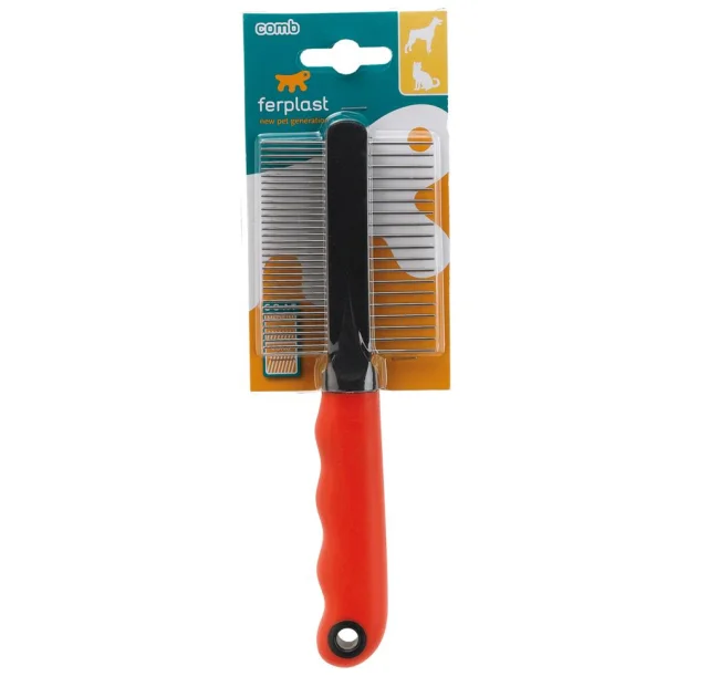 Ferplast GRO 5864 расческа для кошек и собак с зубьями из хрома, 20,3x1,6x6,4 см