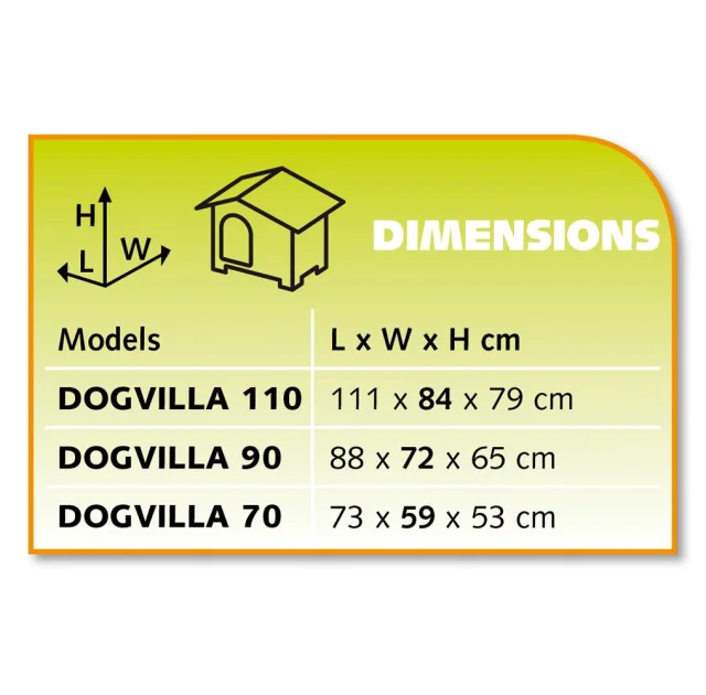 Пластикова будка Ferplast Dogvilla 90 з відкривається бічною панеллю, 88x72x65 см