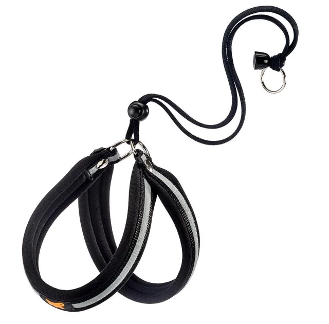 Эргономичная светоотражающая Ferplast Agila Reflex Black 5 шлейка для собак с эластичным шнуром, 50x58 см