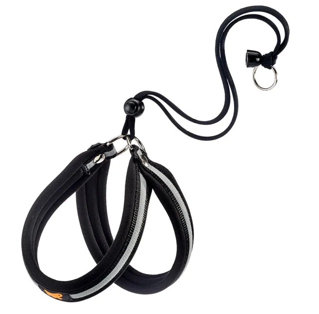 Эргономичная светоотражающая Ferplast Agila Reflex Black 6 шлейка для собак с эластичным шнуром, 57x65 см