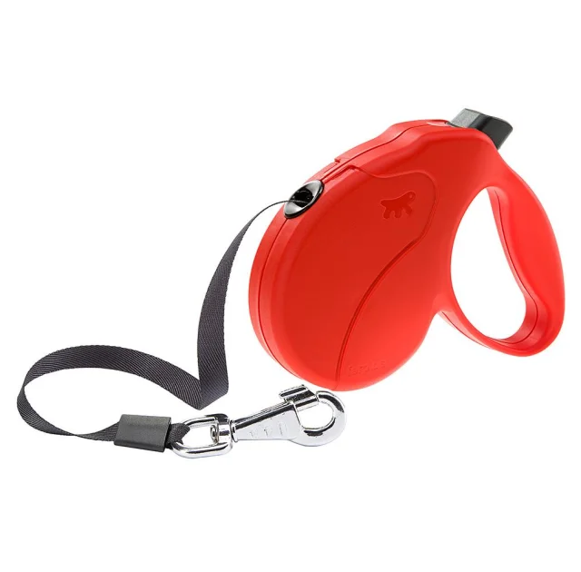 Поводок-рулетка для собак до 50 кг Ferplast Amigo Easy L Tape Rosso c стрічкою, червоний, 5 м