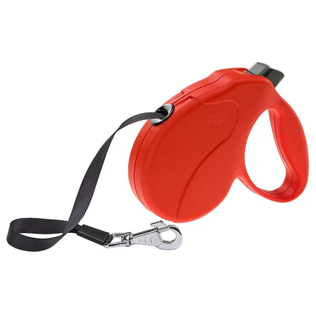 Поводок-рулетка для собак до 25 кг Ferplast Amigo Easy M Tape Rosso c стрічкою, червоний, 5 м